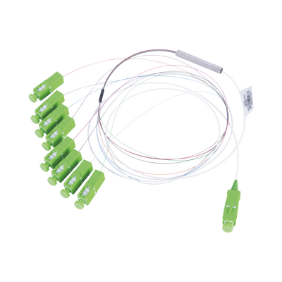 [FPONCS1X8] Divisor Óptico (Splitter) Tipo PLC, de 1x8, Con Conector de Entrada SC/APC y Conectores de Salida SC/APC