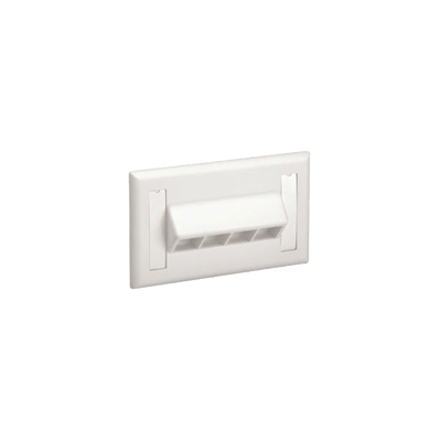 [NK4HSFIWY] Placa de Pared Horizontal, Salida Para 4 Puertos Keystone, Con Espacios Para Etiquetas, Color Blanco Mate