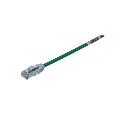 [UTP28X10GR] Cable de Parcheo UTP Cat6A, CM/LSZH, Diámetro Reducido (28AWG), Color Verde, 3.05 Metros (10 Pies)
