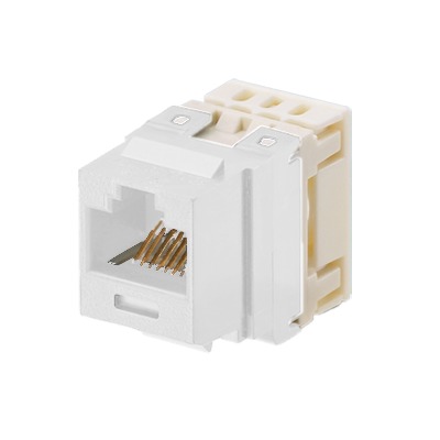 [NKP5E88MWH] Conector Jack Estilo 110 (de Impacto), Tipo Keystone, Categoría 5e, de 8 Posiciones y 8 Cables, Color Blanco