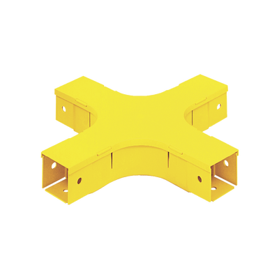 [FFWC2X2LYL] Accesorio de 4 Vías Horizontal, Con Ángulos a 90º, Para Canaletas FiberRunner™ 2X2, Color Amarillo
