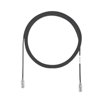 [UTP28SP8BL] Cable de Parcheo TX6, UTP Cat6, Diámetro Reducido (28AWG), Color Negro, 2.44 Metros (8 Pies)