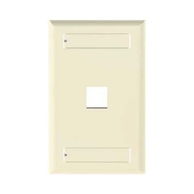 [NK1FEIY] Placa de Pared Vertical, Salida Para 1 Puerto Keystone, Con Espacios Para Etiquetas, Color Marfil