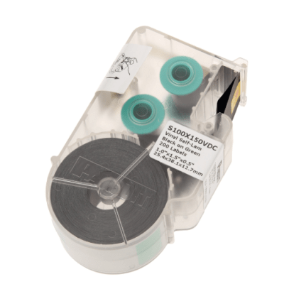 [S100X150VDC] Casete de Etiqueta Auto-Laminada para Cableado de Redes de Cobre, Fibra Óptica o Eléctrico, 200 Etiquetas