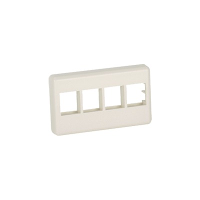[NK4MFIW] Placa de Pared Para Mueble Modular, Salida Para 4 Puertos Keystone, Color Blanco Mate