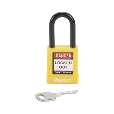 [PSL-8YL] Candado de Bloqueo LOTO de Seguridad Dieléctrico, Con Llave Única, Diámetro de 6.5 mm, Color AMARILLO