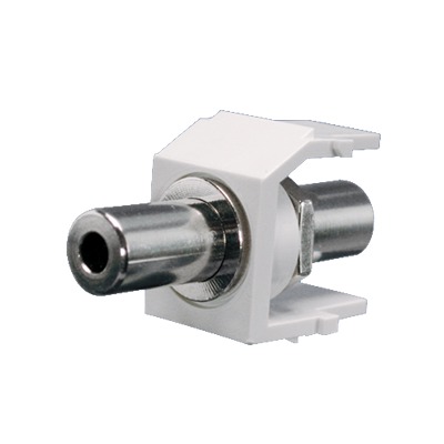 [NK35MSCIW] Módulo Acoplador Estéreo de 3.5 mm (1/8 Pulgadas), Tipo Keystone, de Paso, Color Blanco Mate