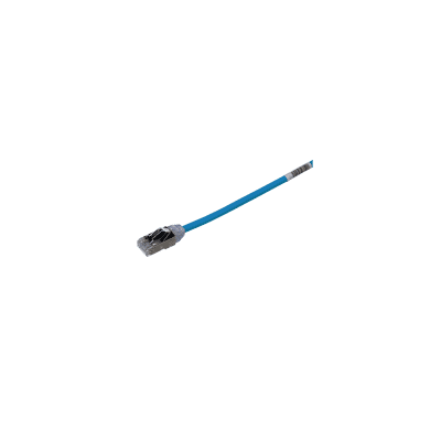 [STP28X0.5MBU] Patch Cord Cat6A, Diametro Reducido 28 AWG, Blindado S/FTP, CM/LS0H, 0.5 Metros (1.64 Pies), Color Azul
