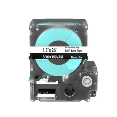 [S000X150VAM] Casete de Etiquetas Autolaminadas de Cinta Continua, de 26 (1 Pulgada) mm de Ancho, 7.9 Metros (25.92 Pies) de Largo, Para Cables Cat. 5e/6, Color Blanco
