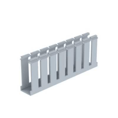 [G1X1LG6] Canaleta Ranurada de PVC sin Tapa, Tipo G, 1.25 in de Ancho, 3.12 in de Alto y 1800 mm de Largo, Color Gris