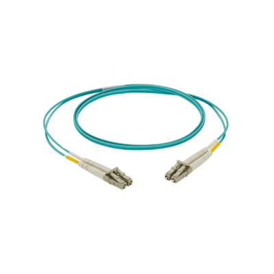 [NKFPZ22LLLSM002] Jumper de Fibra Optica Multimodo 50/125 OM4, LC-LC Duplex, LSZH, Color Aqua, 2 Metros