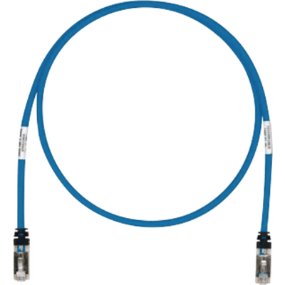 [STP6X1BU] Patch Cord Cat6A, Blindado S/FTP, CM/LS0H, 0.30 Metros (1 Pie), Color Azul