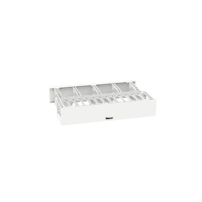 [NM2WH] Organizador de Cables Horizontal NetManager de Alta Densidad, Doble (Frontal y Posterior), Para Rack de 19in, 2UR, Color Blanco