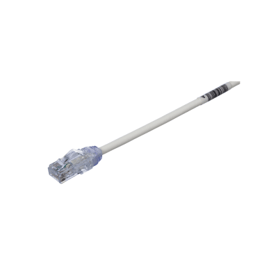 [UTP28X0.5M] Cable de Parcheo UTP Cat6A, CM/LSZH, Diámetro Reducido (28AWG), Color Blanco, 0.5 Metros (1.64 Pies).