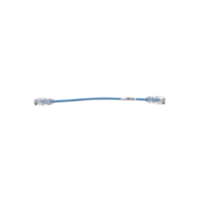 [UTP28X0.2MBU] Cable de Parcheo UTP Cat6A, CM/LSZH, Diámetro Reducido (28AWG), Color Azul, 20 cm (7.87 pulgadas).