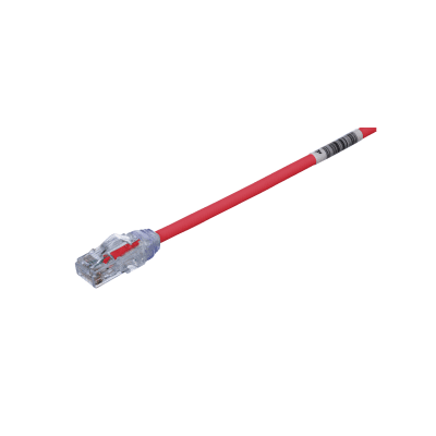 [UTP28X0.2MRD] Cable de Parcheo UTP Cat6A, CM/LSZH, Diámetro Reducido (28AWG), Color Rojo, 20 cm (7.87 Pulgadas).