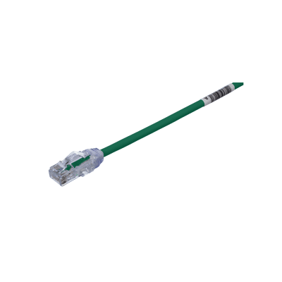 [UTP28X20GR] Cable de Parcheo UTP Cat6A, CM/LSZH, Diámetro Reducido (28AWG), Color Verde, 6.1 Metros (20 Pies)