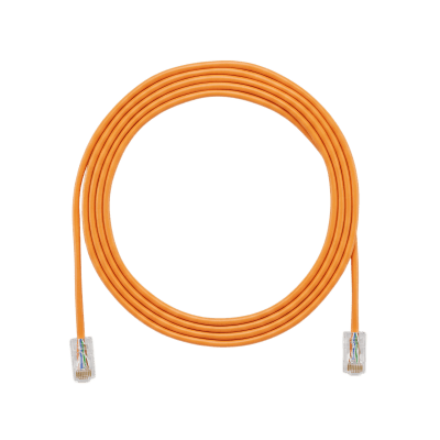[UTP28X20OR] Cable de Parcheo UTP Cat6A, CM/LSZH, Diámetro Reducido (28AWG), Color Naranja, 6.1 Metros (20 Pies)