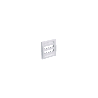 [CFPE10IW-2GY] Placa de Pared Vertical Ejecutiva, Salida Para 10 Puertos Mini-Com, Con Espacios Para Etiquetas, Color Blanco Mate