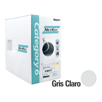 [NUC6C04IG-FE] Bobina de Cable UTP 305 Metros (1000 Pies) de Cobre, NetKey, Reelex, Gris, Categoría 6 (24 AWG), 1000Mbps, PVC (CM), de 4 Pares