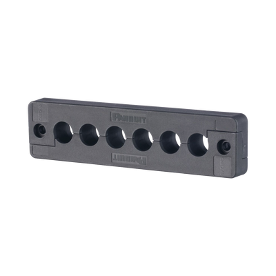 [CEST2-A6] Pasacables  de 6 Orificios en Línea 4.41" X 0.67" IP65,  para Cables Terminados, Color Negro