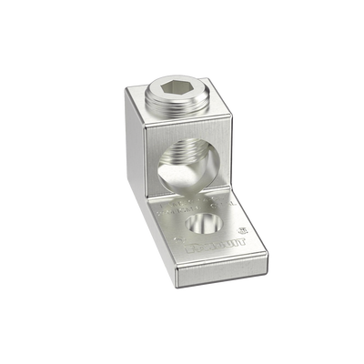 [LAMA2/0-14-QY] Terminal tipo Lengüeta Recta de Aluminio con Agujero 1/4", y Barril para Cable #14 - 2/0 AWG