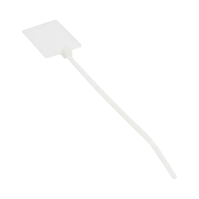 [PLF1MA-C] Cincho de Identificación Tipo Bandera, 130 mm largo x 2.5mm ancho, Área de Marcado de 19.1 x 26.4 mm, Nylon 6.6, Color Natural, Bolsa de 100pz 