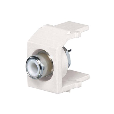 [NKRSMWEIY] Conector RCA Tipo Keystone, con RCA para Soldar Color Blanco y Módulo Marfil