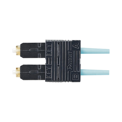 [FSC2DMCXAQ] Conector de Fibra Óptica SC Duplex OptiCam, Multimodo 50/125 OM3/OM4, Pre-pulido, Color Aqua