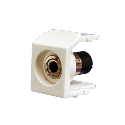 [NK35MSSIW] Módulo Acoplador Estéreo de 3.5mm (1/8), Tipo Keystone, Para Soldar, Color Blanco Mate