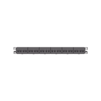 [CP245E88BLY] Panel de Parcheo con 24 Acopladores Mini-Com, Plano, Categoría 5e, de 1 UR, Color Negro
