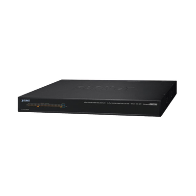 [AVS-4210-24HP4X] Switch AV Profesional para Integraciones Audiovisuales, , 8 Puertos PoE Gigabit 802.3bt, 16 Puertos PoE Gigabit 802.3at, 4 Puertos SFP 10 G, Hasta 450 W de Potencia