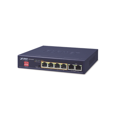 [GSD-604HP] Switch No Administrable 4 Puertos 10/100/1000T 802.3at PoE + 2 Puertos 10/100/1000T de Uplink para Escritorio