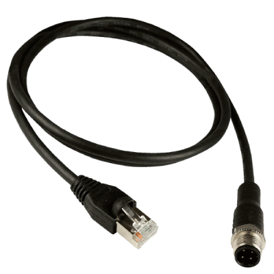 [CB-M12D4MRJ-1000] Cable Ethernet M12 Macho a RJ45 de 4 pines con Codificación D (10 metros)
