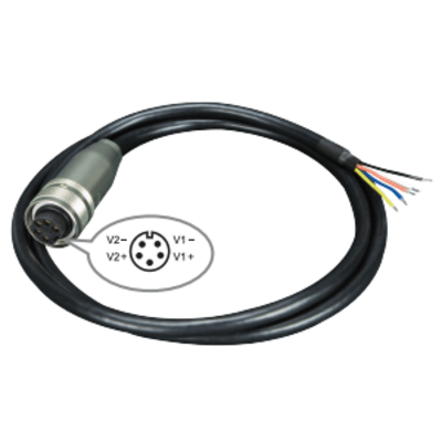 [CB-M23F5F-120] Cable de Alimentación de DC a M23 / Conector Hembra M23 de 5 Pines / Compatible con Switch Industrial M12 / Rango de Voltaje que Soporta 12 ~ 56V DC / Calibre 12 ~ 24 AWG