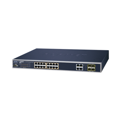 [WGSW-20160HP] Switch Administrable 16 puertos 10/100/1000 802.3at PoE 230W y 4 puertos GigabitTP/SFP Combo