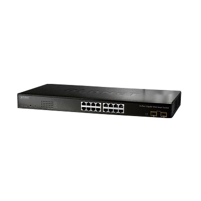 [GSW-1602SF] Switch gigabit administrable L2 de 16 puertos 10/100/1000 Mbps con 2 puertos gigabit/SFP compartidos