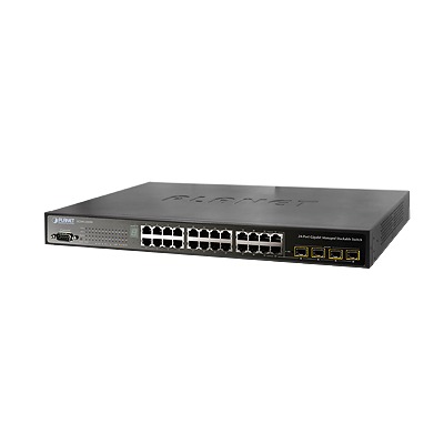 [SGSW-24040HP] Switch administrable L2 stack gigabit de 24 puertos con PoE 802.3af/at a 10/100/1000 Mbps con 4 puertos SFP 1000 Mbps