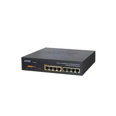 [FSD-804P] Switch no administrable PoE de 8 puertos 10/100 Mbps con 4 puertos PoE 802.3af