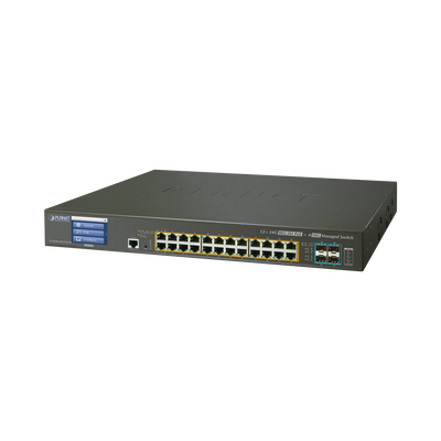 [GS-5220-24UPL4XV] Switch Administrable L2+ 24 puertos gigabit c/ Ultra PoE, 4 puertos 10G SFP, c/Display, (600W)