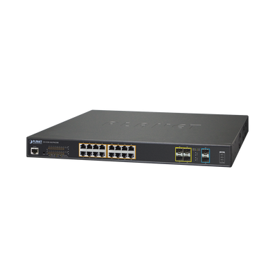 [GS-5220-16UP4S2X] Switch Adminsitrable L2+, 16 puertos Ultra PoE 802.3bt, 4 puertos SFP, 2 puertos SFP+
