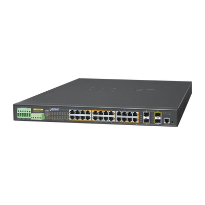 [IGS-5225-24P4S] Switch Industrial Administrable 24 puertos 10/100/1000T 802.3at PoE + 4 Puertos Compartidos 100/1000X SFP