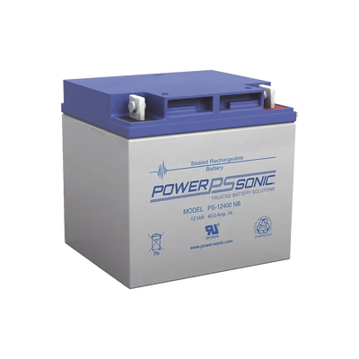 [PS-12400-T6] Batería 12V, 40AH, Para Respaldo, Tecnologías AGM/VRLA, 5 Años Vida Útil, Terminales T6, Reconocida UL  