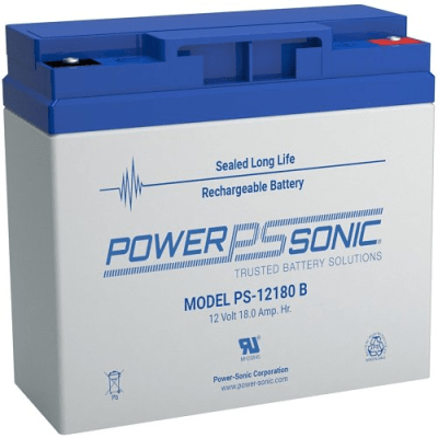 [PS-12180-B] Batería 12V, 18AH, Para Respaldo, Tecnologías AGM/VRLA, Diseño De Vida Útil 5 Años, Terminales Tipo B, Listada UL, Libre De Mantenimiento