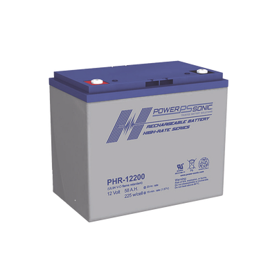 [PHR-12200-M6] Batería 12V, 58AH, Para Respaldo, Serie PHR, Tecnologías AGM/VRLA, 5 Años Vida Útil, Terminales M6, Reconocida UL