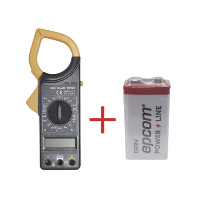 [DT266KIT] Multímetro Digital de Gancho DT266 600 Vcc / Vca  CATII. Con pantalla LCD. Incluye Batería ER-9V de 9V