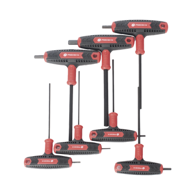 [PST-H03-007] Juego de 7 Llaves Hexagonales ( Allen )  Milimétricas con Mango T.  