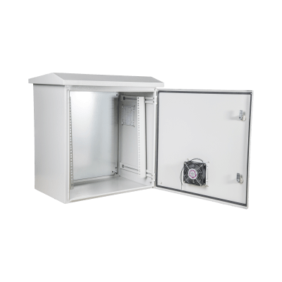 [PST506019RAVKIT] Kit Gabinete Ventilado de Acero, Rack 19" 11U, IP55 Uso en Exterior (593 x 609 x 399 mm) con Placa Trasera Interior Metálica y Compuerta Inferior Atornillable. Incluye Ventilador, Ventilas, filtros, Terminal de Tierra Física.