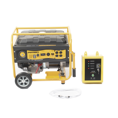 [EPGEN7000ATS] Generador a Gasolina / Planta de Emergencia con Encendido Automático, 6.5KW, 220Vac 2 Fases, Jaula con Ruedas para Fácil Traslado 
