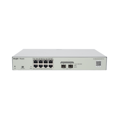 [RG-NBS3100-8GT2SFP-P-V2] Switch Administrable PoE Capa 2 con 8 puertos Gigabit PoE 802.3af/at + 2 SFP para fibra 1Gb, gestión gratuita desde la nube, 125w